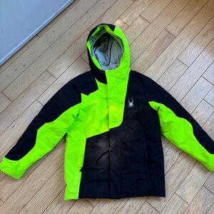 Spyder Boys Ski Jacket, Neon Green and Black size 10-12